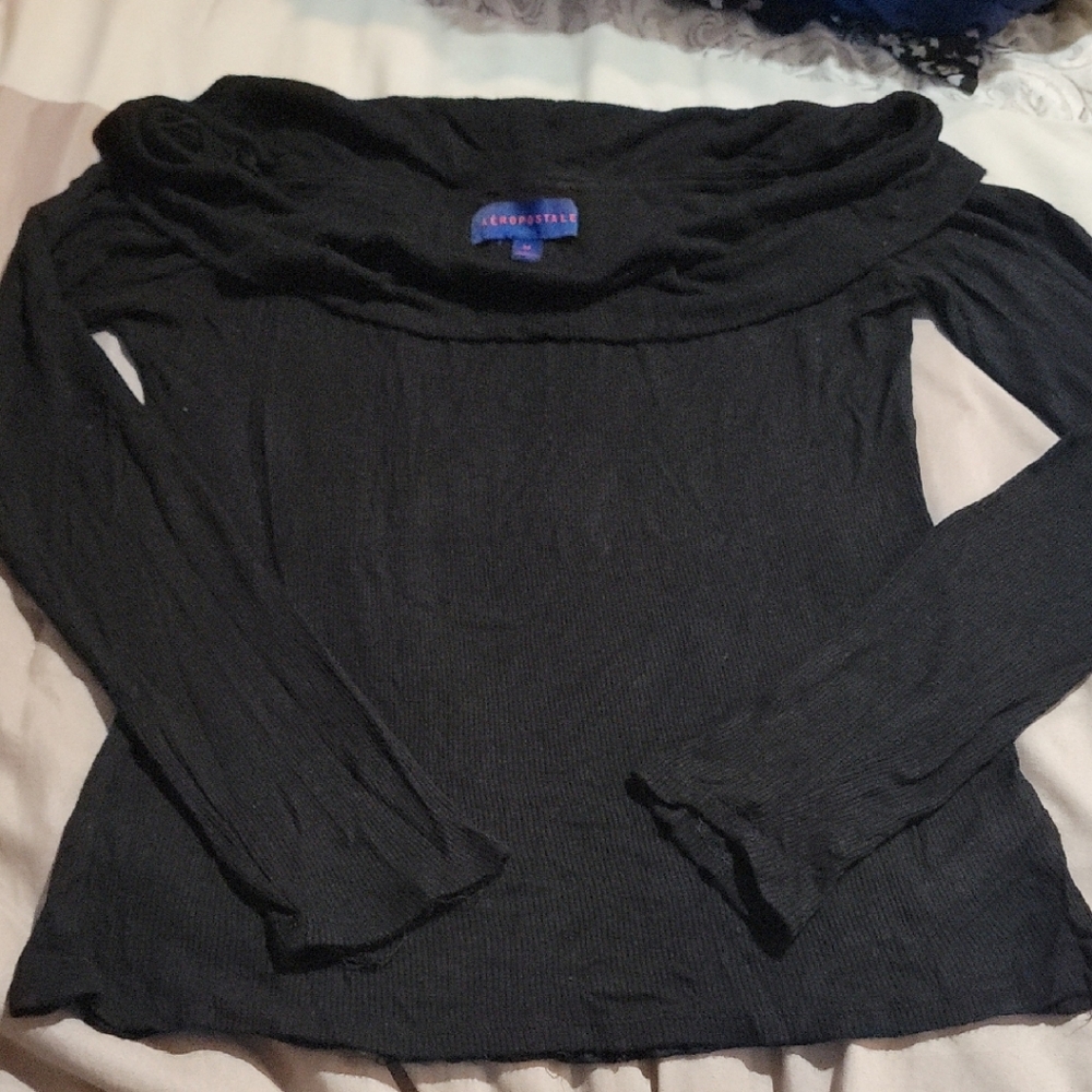 Aeropostale Black Off-Shoulder Top